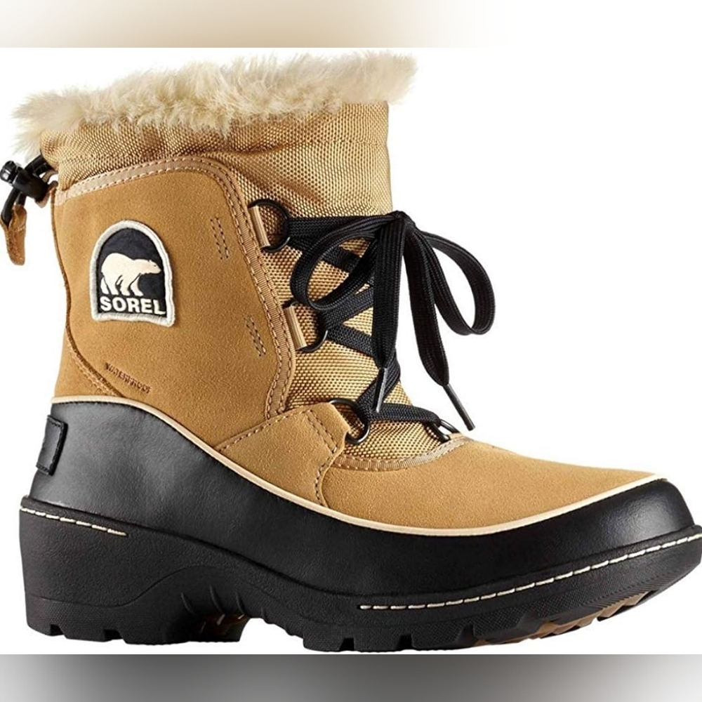 Sorel Tan and Black Ankle Boots